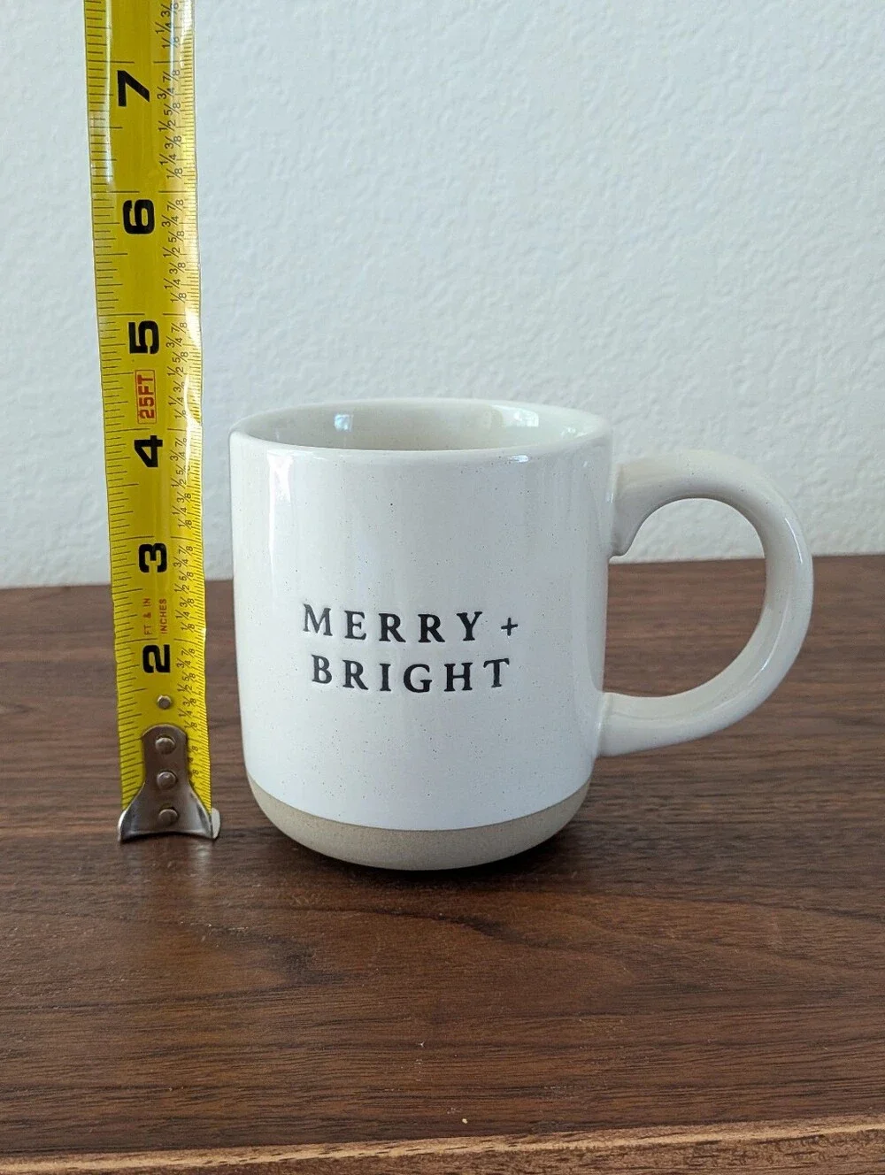 Sweet Water Decor Merry and Bright Stoneware Coffee Mug Christmas Minimal 4